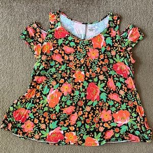 Lane Bryant cold shoulder, swing top